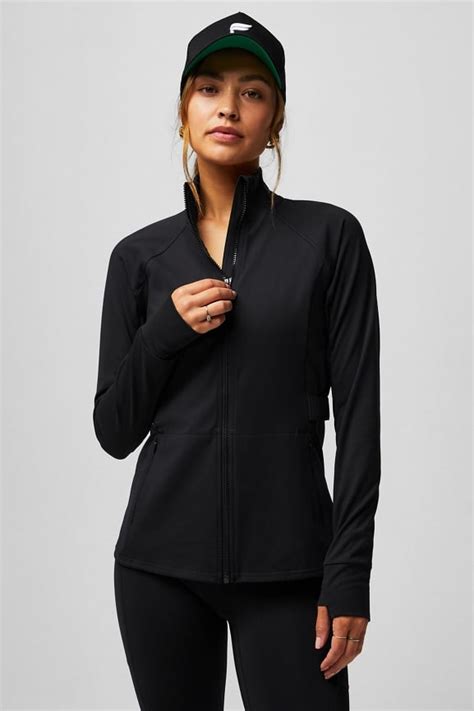 Our off-shift jackets and wind breakers are perfect for a little extra added warmth before and after your shift. . Fabletics jacket